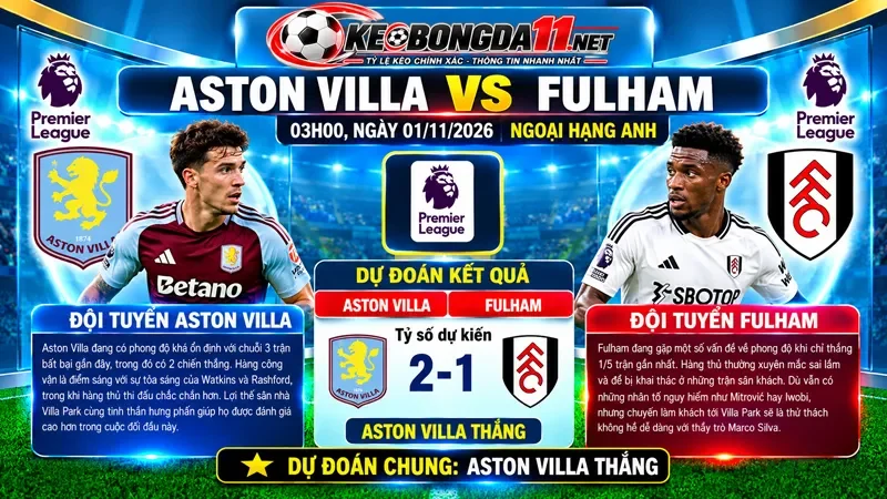Kèo Nhan Dinh Bong Da Aston Villa Vs Fulham 03H00 Ngay 01 11 2026 Ngoai Hang Anh